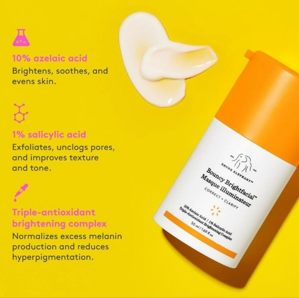 Drunk Elephant Bouncy Brightfacial Masque Illuminator, 50ml, NIB